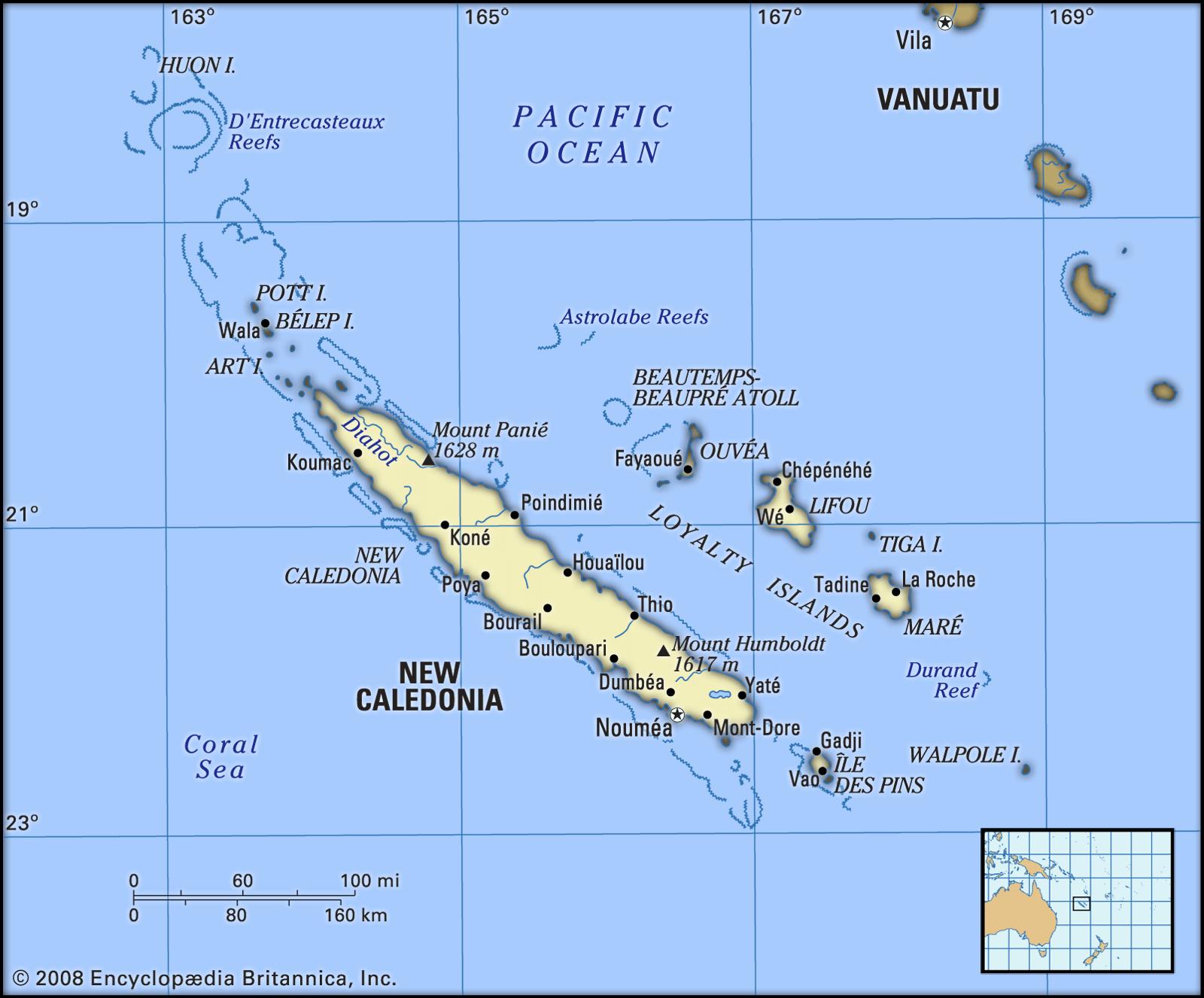 Новая каледония на карте. Остров новая Каледония на карте. Новая Каледония на карте Тихого океана.